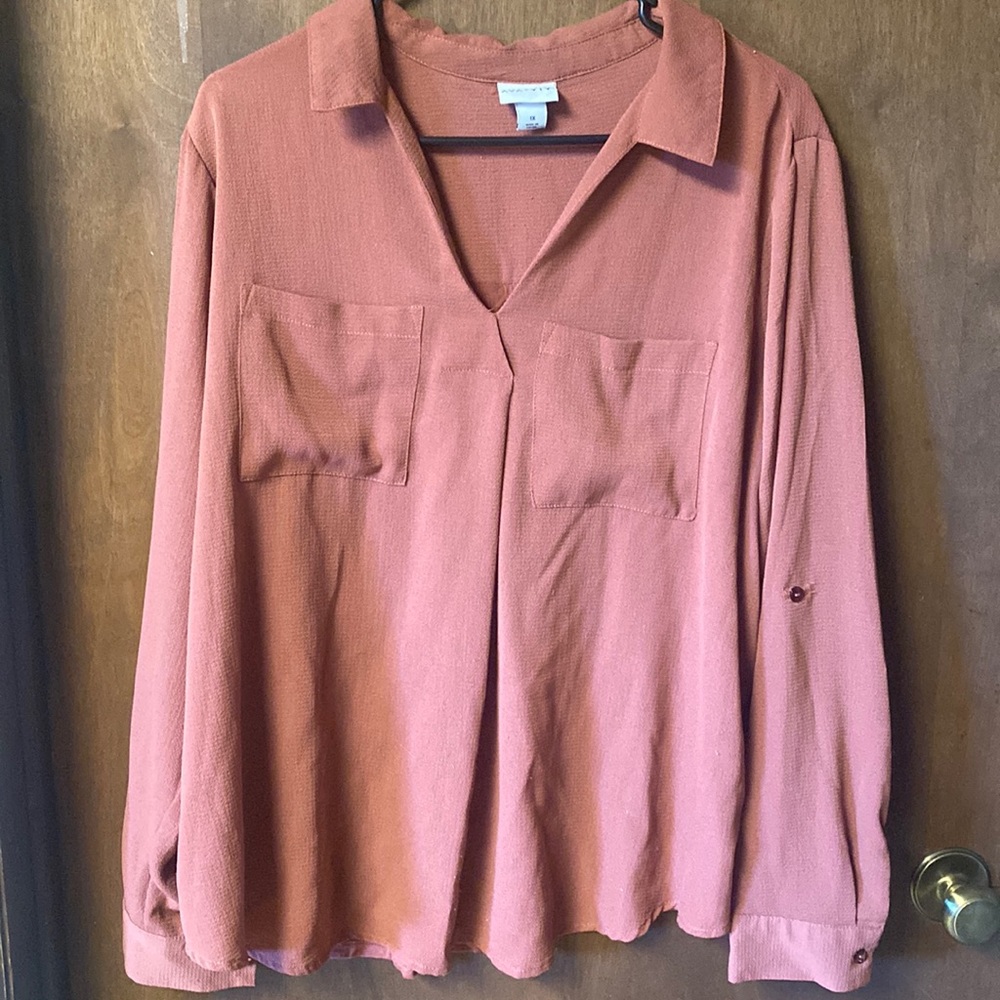 Solid mauve blouse sizd 1x